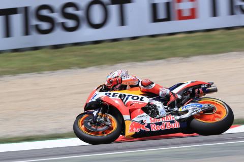Marquez fastest from Yamahas, Lorenzo falls