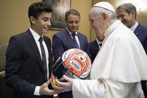 Pope praises sport during MotoGP visit
