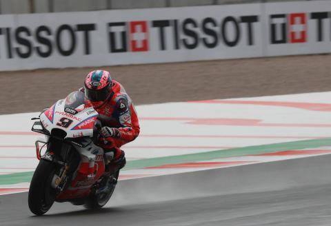 Petrucci skates clear of Marquez in soaking wet FP2