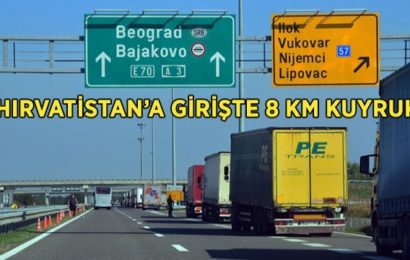 Hırvatistan Girişinde Kuyruk 8 km’yi Aştı