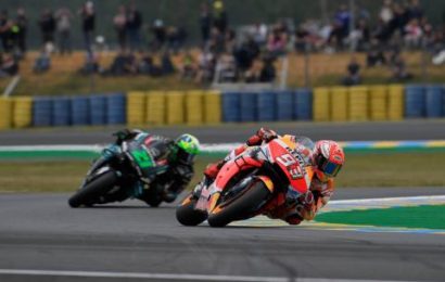 Marquez on pole despite fall in mixed conditions