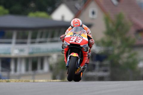 Marquez beats Miller, Dovizioso in drying warm-up Marquez beats Miller, Dovizioso in drying warm-up