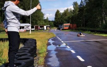 Kimi Raikkonen's son gets first taste of go-karting