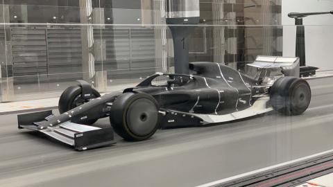 Latest F1 car vision for 2021 revealed in wind tunnel