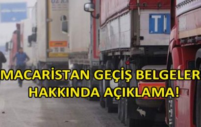 Macaristan Geçiş Belgeleri Hakkında Müdürlükten Açıklama Geldi!