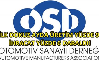 Otomotiv Sanayii Derneği’nin (OSD) 2019 Yılı Ocak-Eylül Dönemi Verilerini Açıkladı!