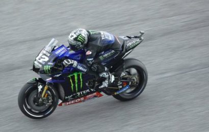 Vinales leads Miller in wet FP1, Quartararo high-sides