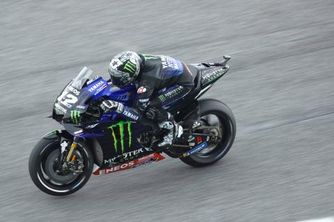 Vinales leads Miller in wet FP1, Quartararo high-sides