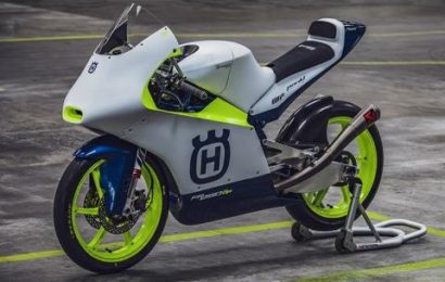 The 2020 Husqvarna Moto3 machine