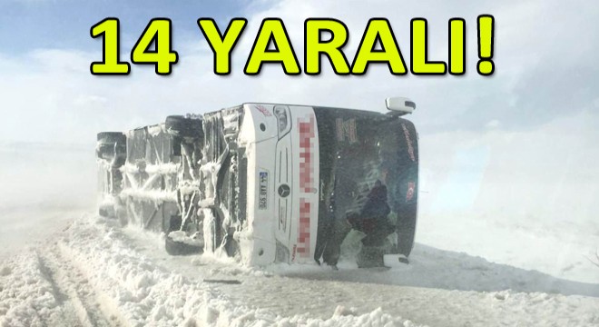 Kayseri’de Yolcu Otobüsü Devrildi: 14 Yaralı