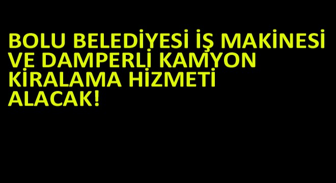 Bolu Belediyesi Araç Kiralama Hizmeti Alınacak