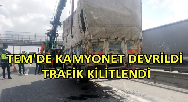 TEM’de Kamyonet Devrildi