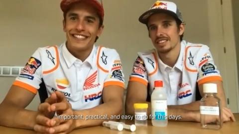 Video: Marquez brothers make hand sanitizer at home!