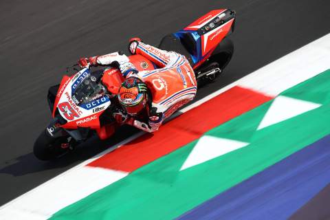 Bagnaia smashes Misano lap record but crash leaves him limping away