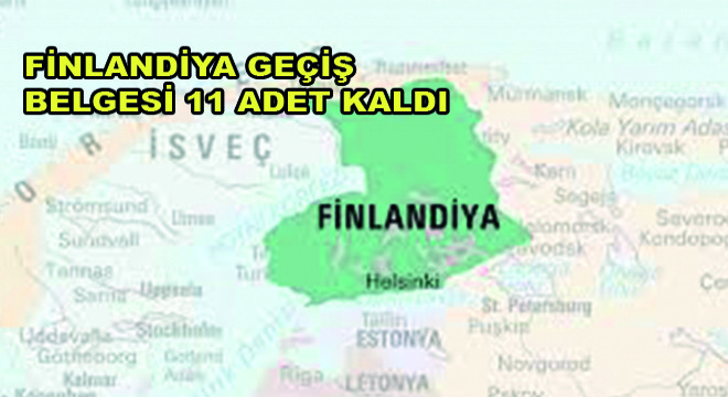 Finlandiya Geçiş Belgesi 11 Adet Kaldı