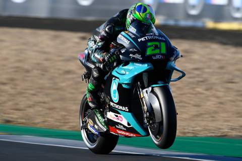 Franco Morbidelli heads Yamaha 1-2 in chilly French MotoGP warm-up