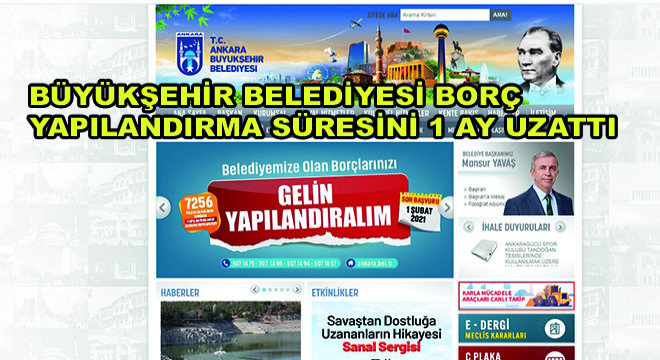 Büyükşehir Belediyesi Borç Yapılandırma Süresini 1 Ay Uzattı