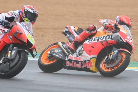 Marc Marquez leads, falls twice, 'angry with myself'
