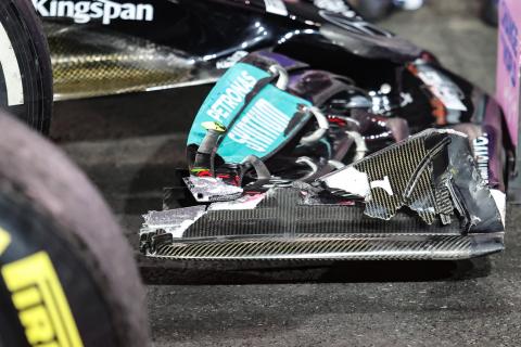 F1 front wing damage cost Hamilton 0.4s of performance