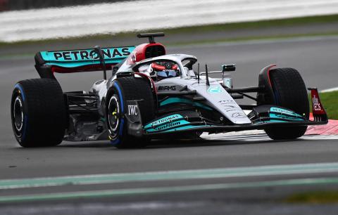 Mercedes W13 F1 car hits track for Silverstone shakedown