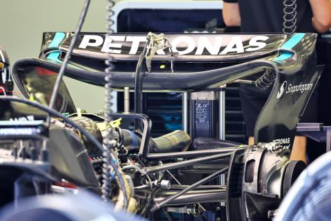 Mercedes’ new rear wing revealed ahead of Bahrain GP