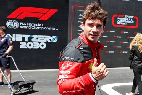 Leclerc hits the wall as he beats Red Bulls to pole for Baku sprint