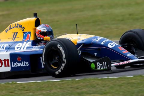 PICTURED: Jenson Button drives Nigel Mansell’s 1992 Williams at Silverstone