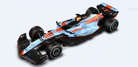 Williams unveil winning Gulf livery design for three flyaway races in 2023
