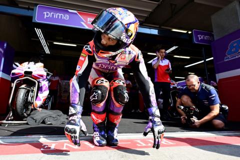 Jorge Martin crashes in warm-up while practising long lap penalty