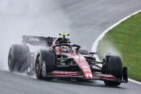 Dutch GP red-flagged amid late rain deluge as Zhou crashes
