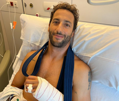 Daniel Ricciardo sends post-surgery update from hospital bed