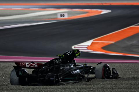 Disaster for Mercedes as Hamilton wiped out in first-lap crash with Russell 