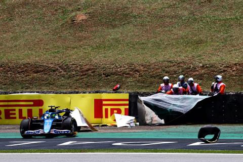 Ocon blames “idiot” Alonso as shunt halts sprint qualifying