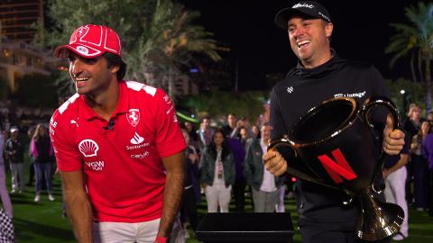 Sainz victorious in Netflix Cup golf event – but drops trophy