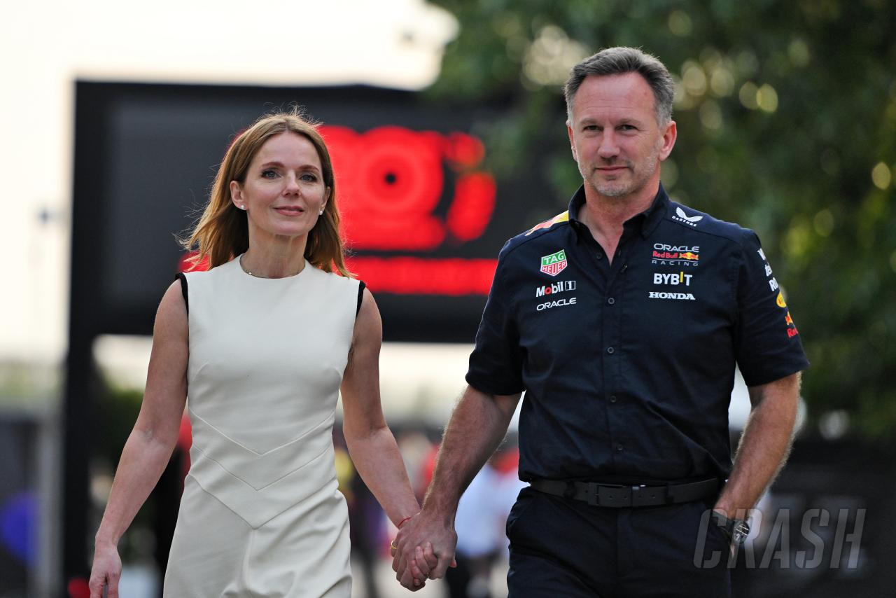 Christian Horner seen hand in hand with wife Geri Horner at F1 Bahrain Grand Prix