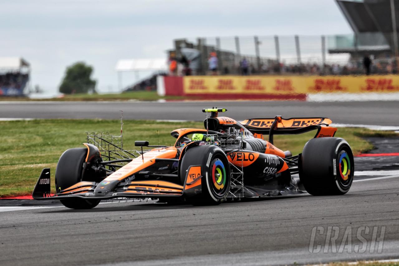 Lando Norris heads Lance Stroll in first British GP practice as Yuki Tsunoda beaches RB