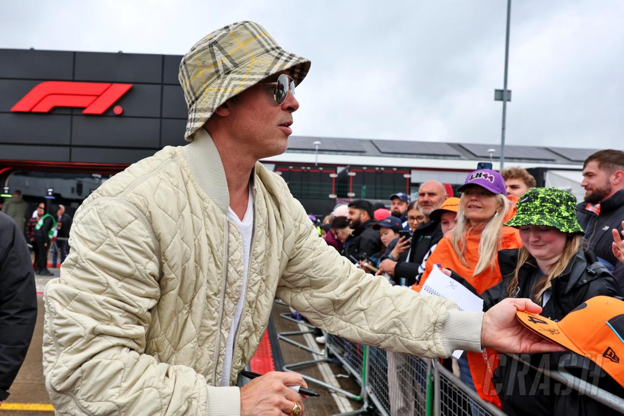Brad Pitt ‘post-race interview’ spotted in background amid Lando Norris despair