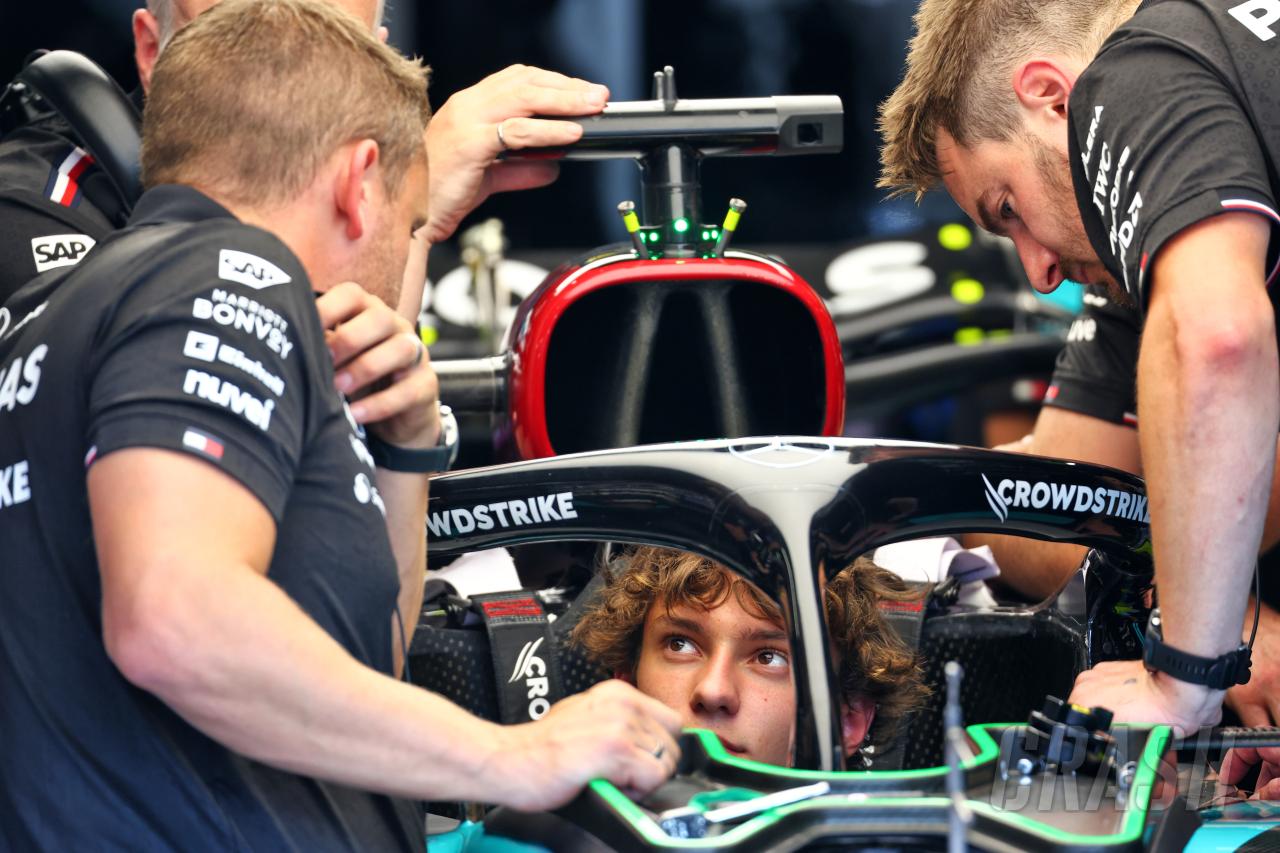 Update on Kimi Antonelli after crashing Mercedes minutes into first F1 session