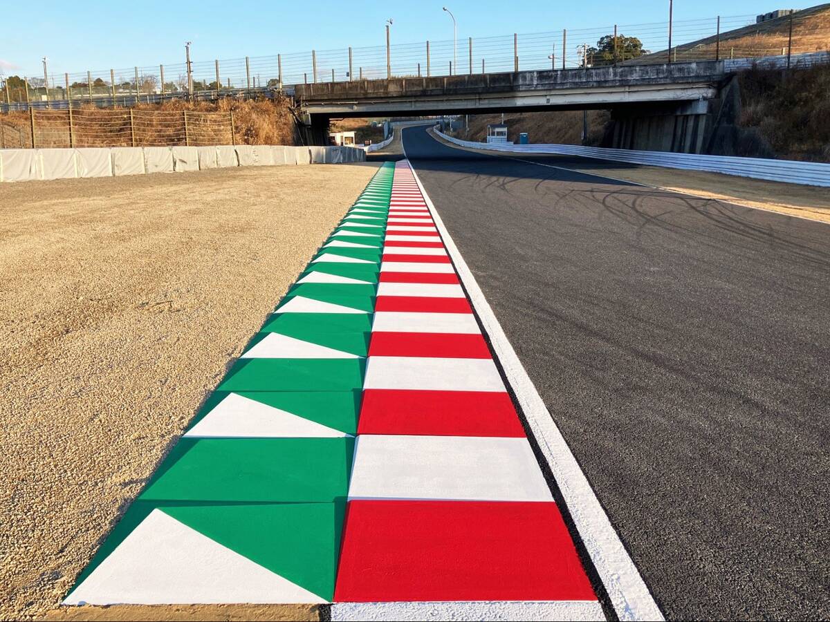 Neue Randsteine, mehr Kiesbett: Umbaumaßnahmen in Suzuka