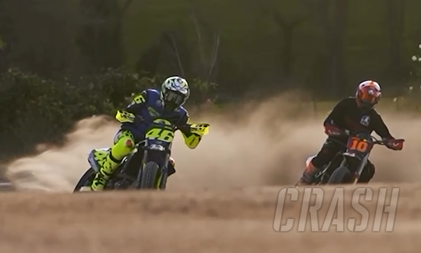 Valentino Rossi crash footage revealed from Americana in Tavullia