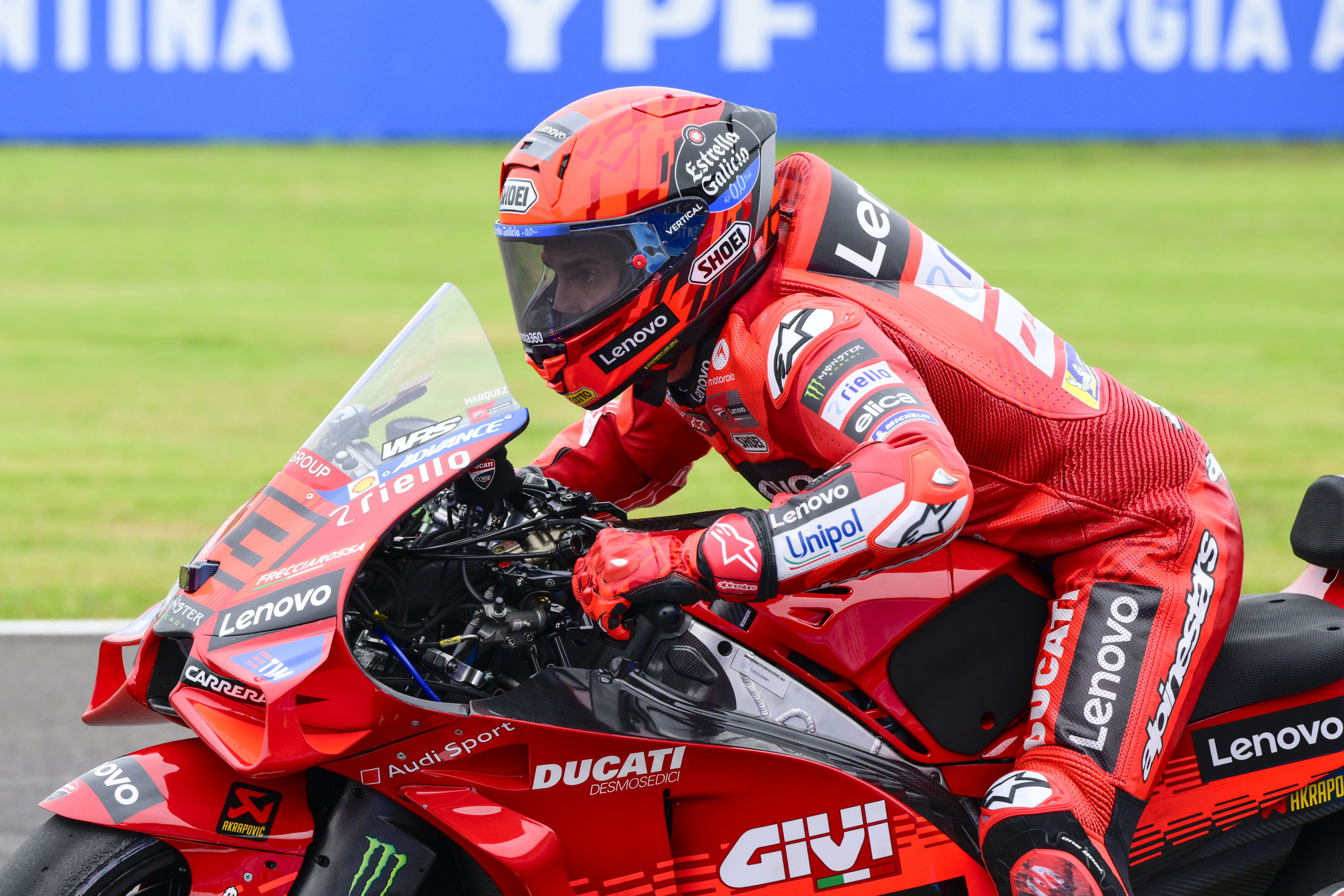 2025 Argentina MotoGP: Marc Marquez fastest in Practice, Pecco Bagnaia crashes