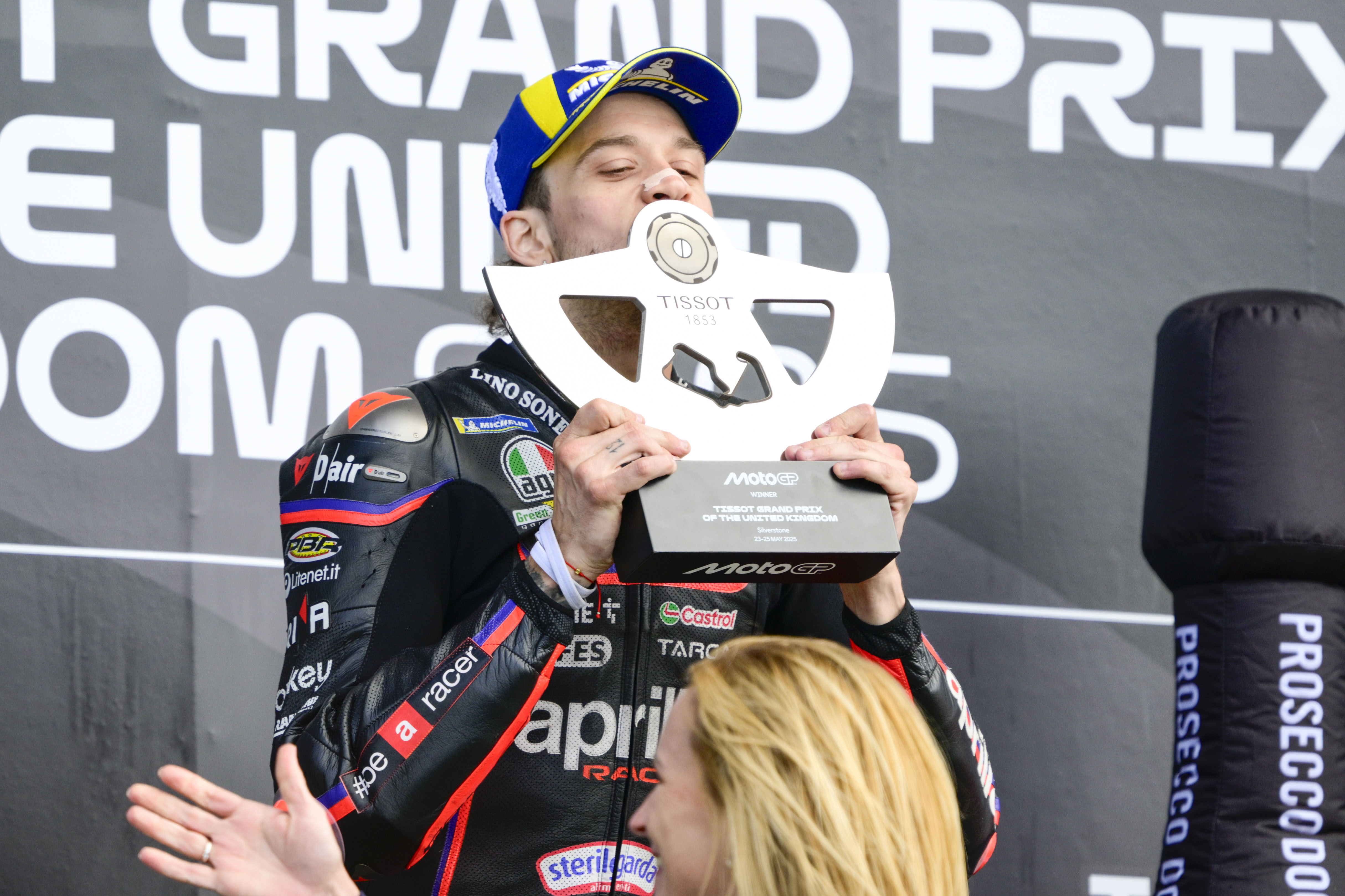 Marco Bezzecchi reacts to Aprilia British MotoGP win amid Jorge Martin drama