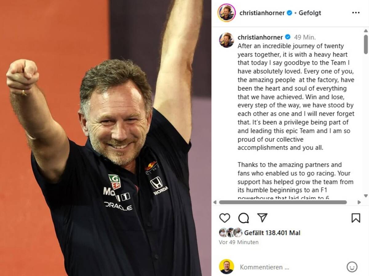 Instagram: Erstes offizielles Statement von Horner nach dem Rauswurf!