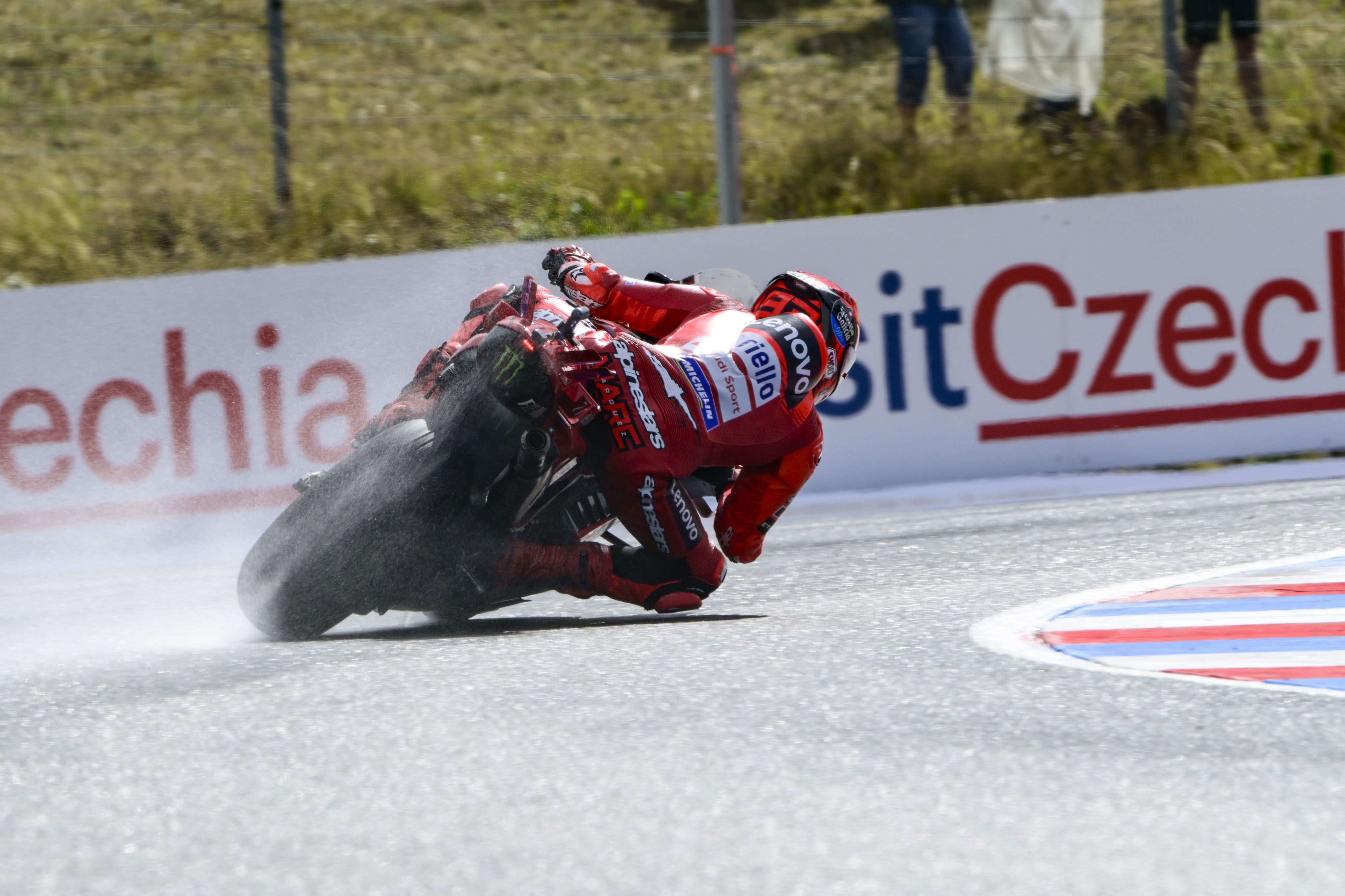 2025 Czech MotoGP: Marc Marquez tops wet Practice, Jorge Martin into Q2 on return