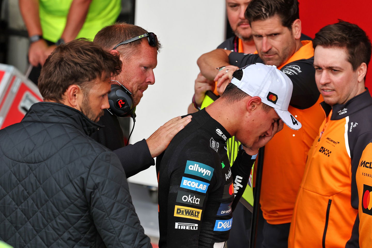 Lando Norris hit in the face during post-British GP celebrations