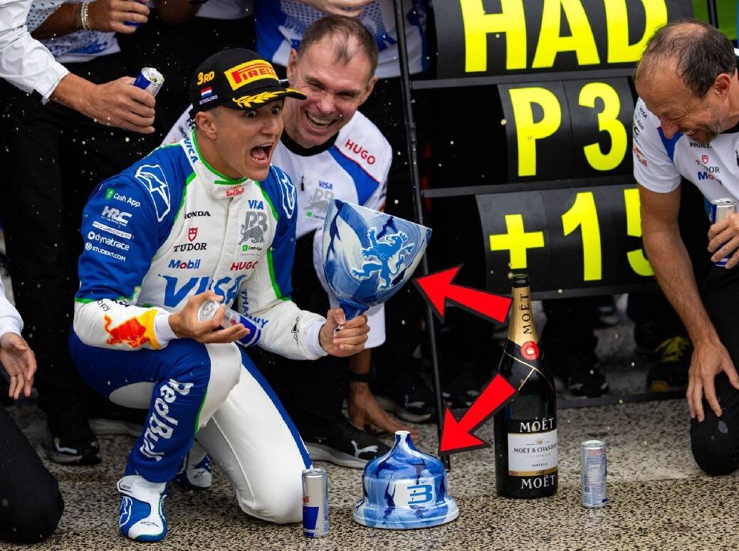 Pokal-Drama in Zandvoort: Rookie Hadjar zerbricht seine erste Formula 1-Trophäe