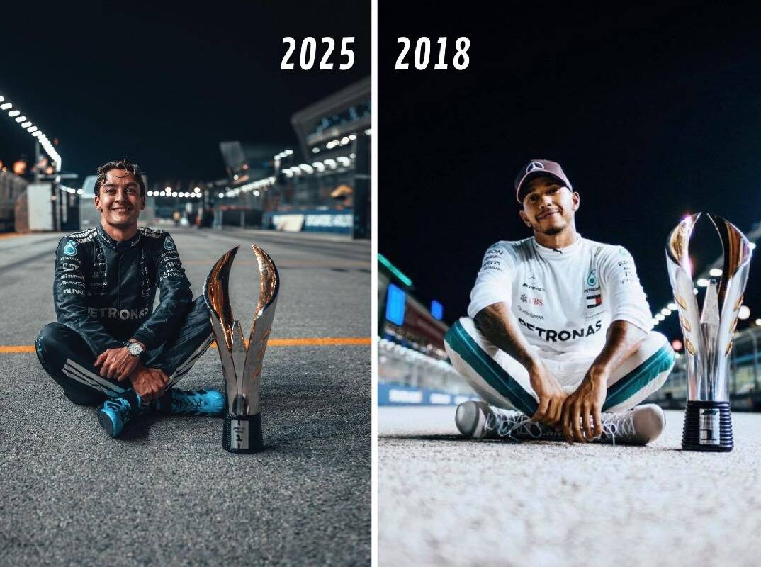 Nach Sieg in Singapur: George Russell stellt Hamiltons Foto nach