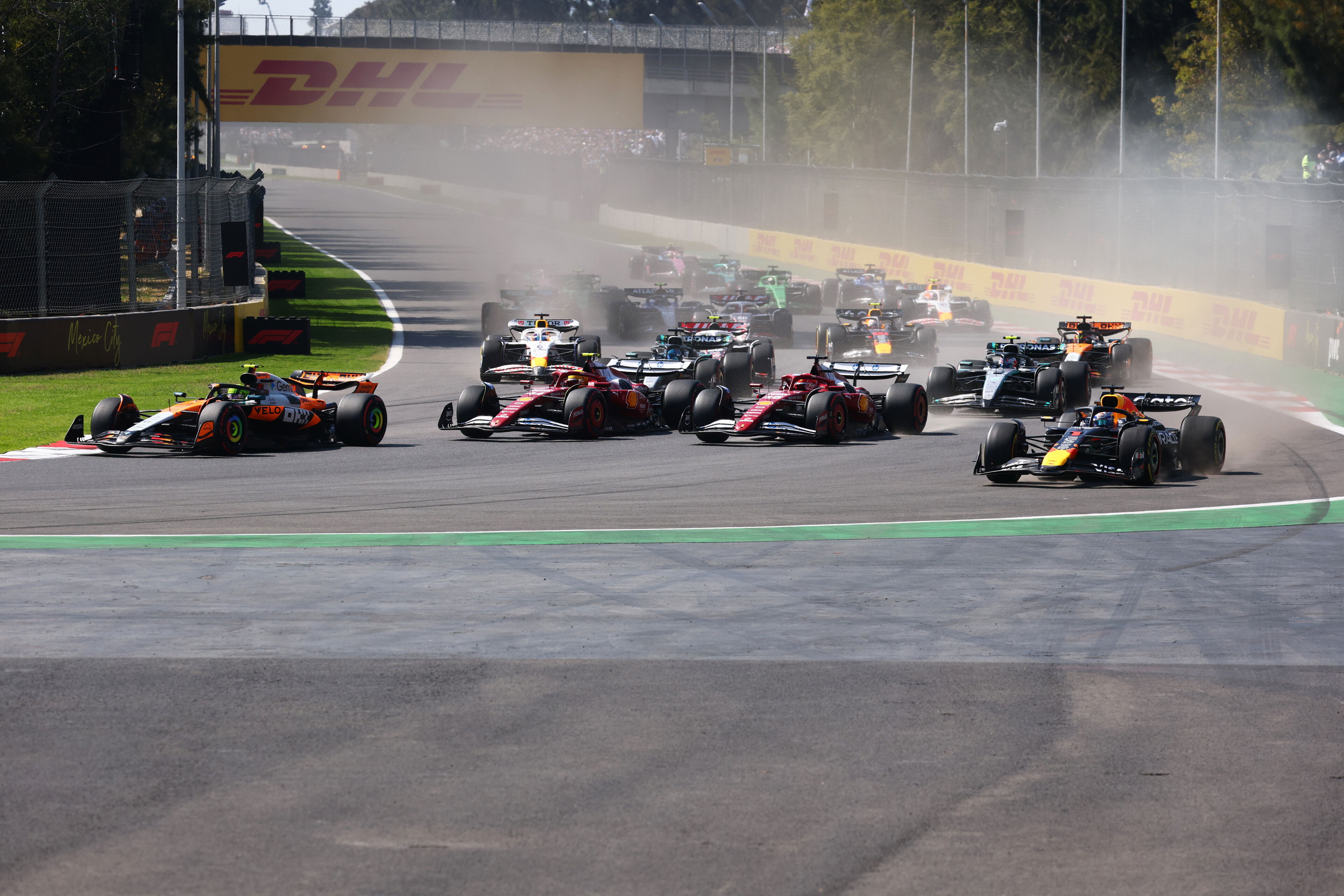 Did Charles Leclerc deserve a penalty for cutting Turn 1 at F1 Mexico GP start? Did Charles Leclerc deserve a penalty for cutting Turn 1 at F1 Mexico GP start?