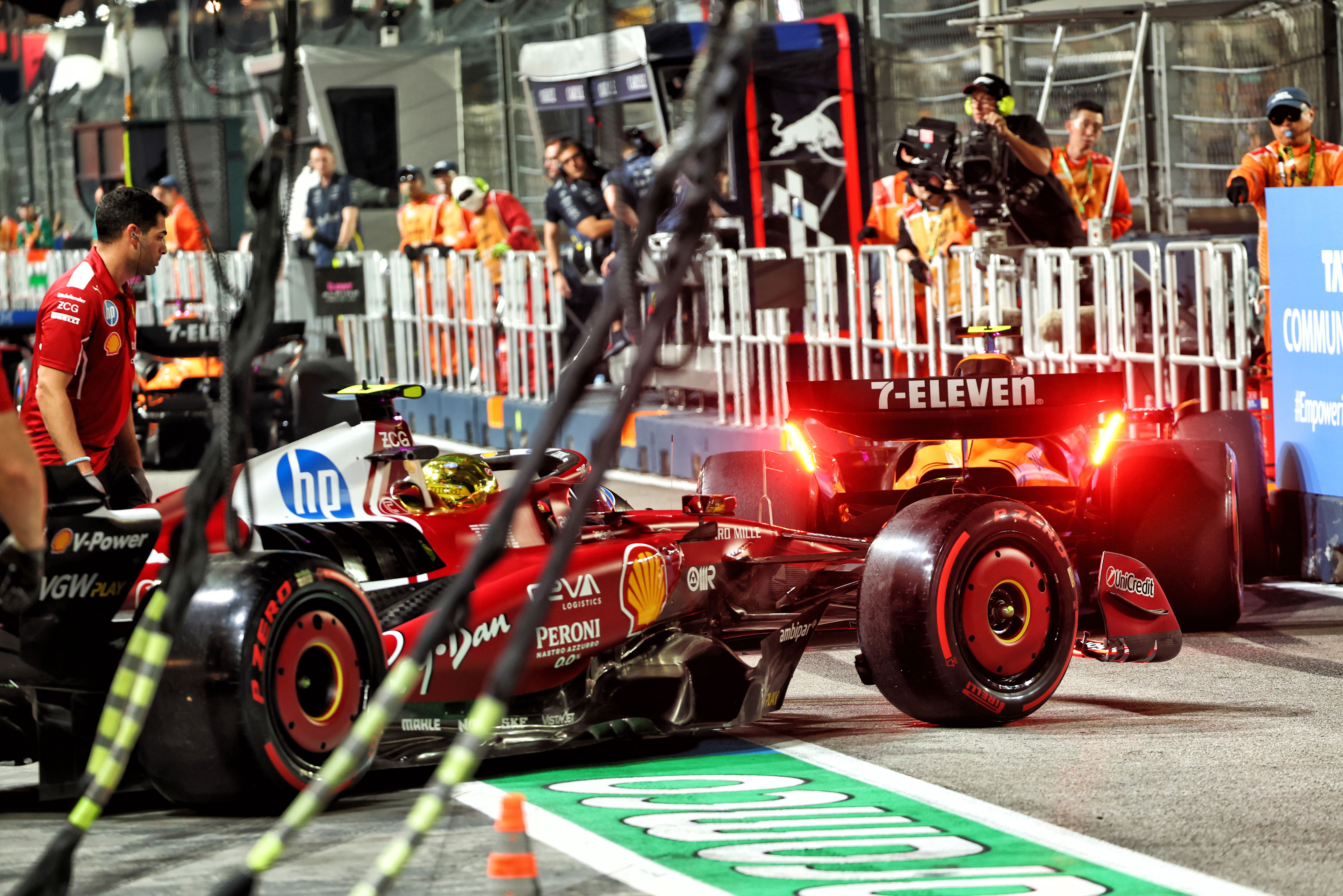 F1 Singapore GP: Charles Leclerc avoids penalty for crashing into Lando Norris in pit lane