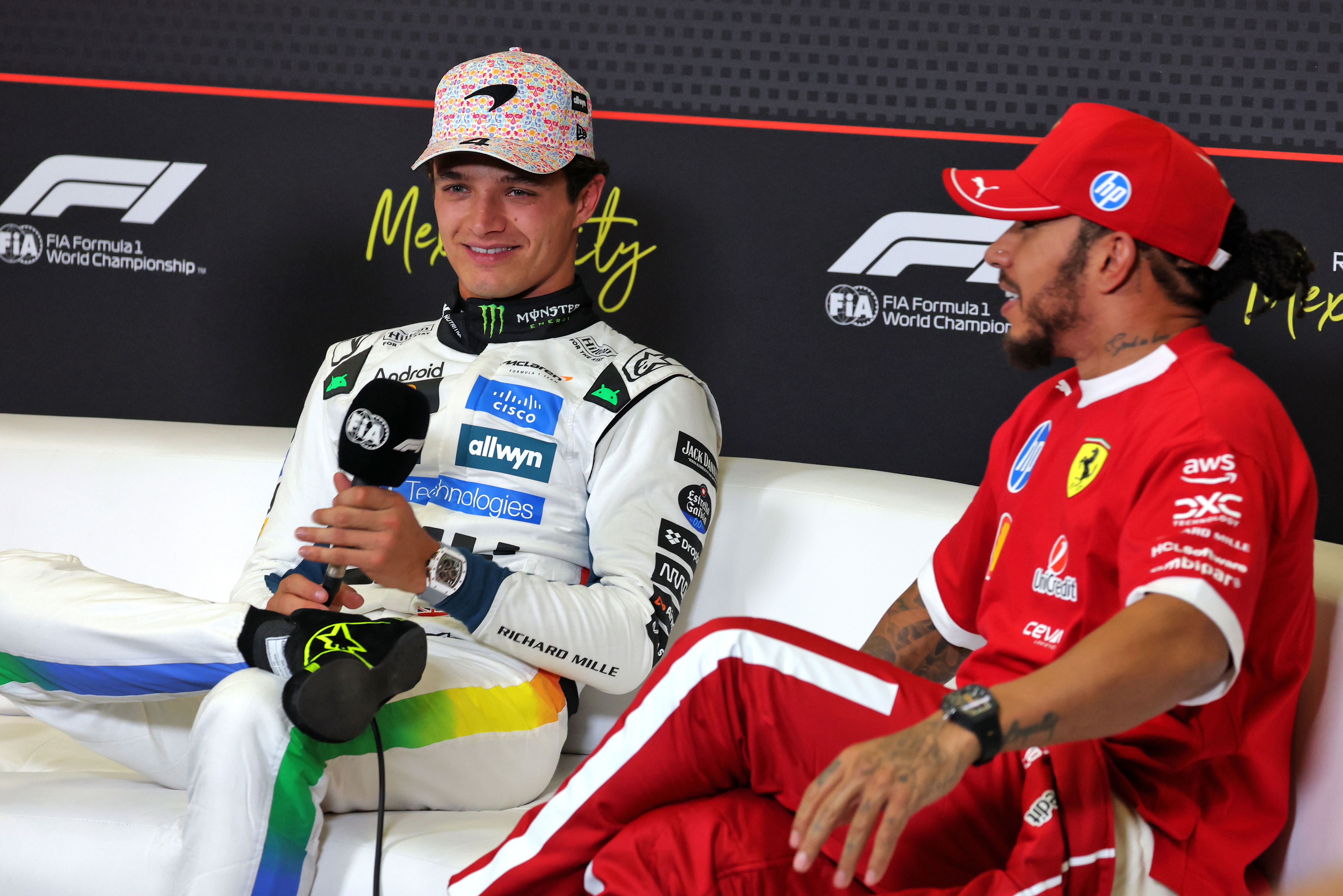 F1 Mexico City GP: Lando Norris takes cheeky swipe at big Ferrari problem F1 Mexico City GP: Lando Norris takes cheeky swipe at big Ferrari problem
